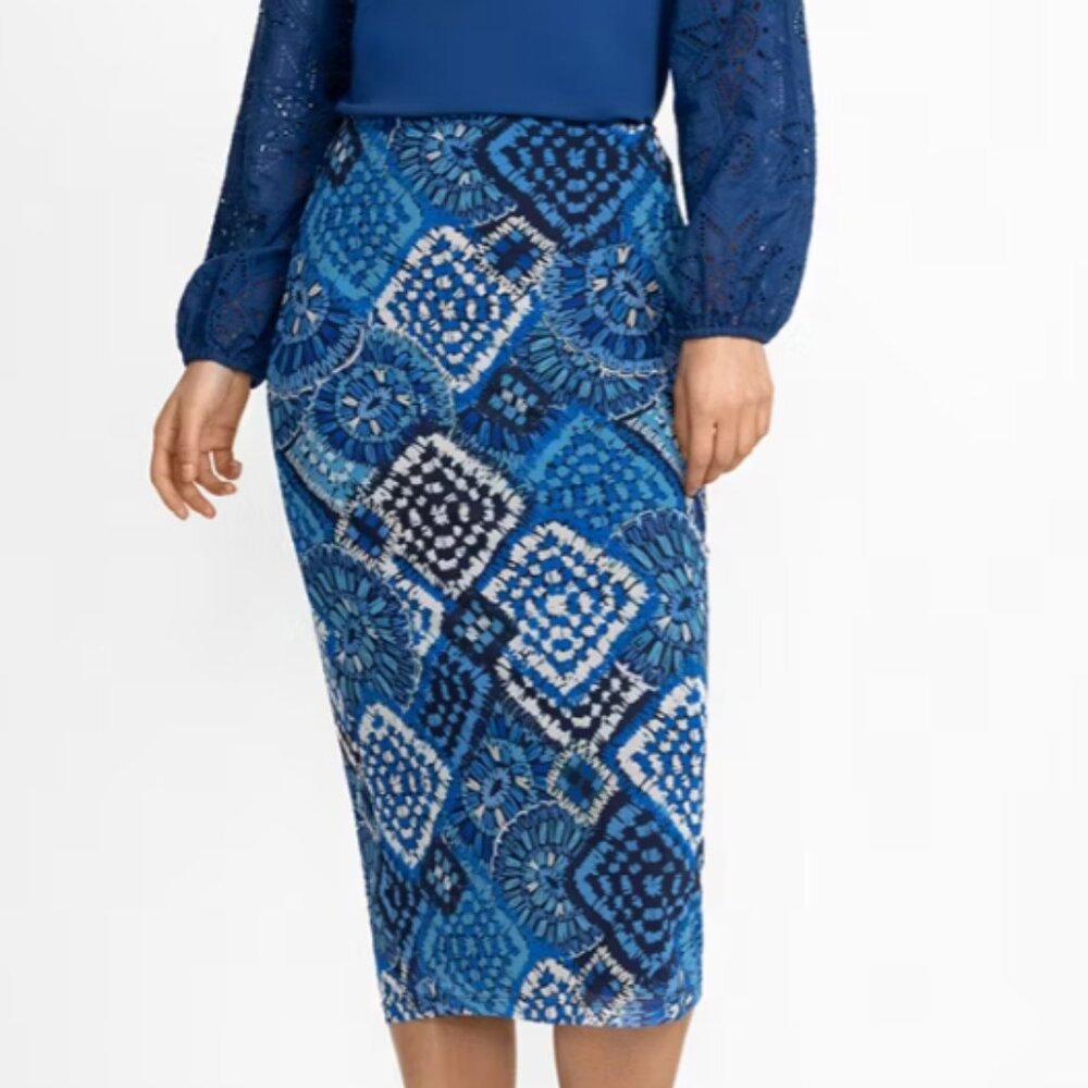 Johnny Was Geometric Patterned Mesh Skirt